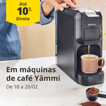 10% Desconto Direto em M&aacute;quinas Caf&eacute; Y&auml;mmi. De 16 a 20/02.