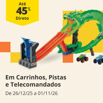 At&eacute; 45% DD em Carrinhos, Pistas e Telecomandados