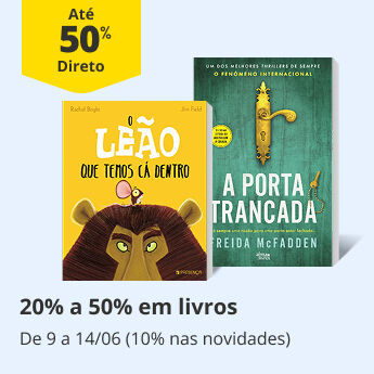20% a 50% em Livros (10% nas novidades)
