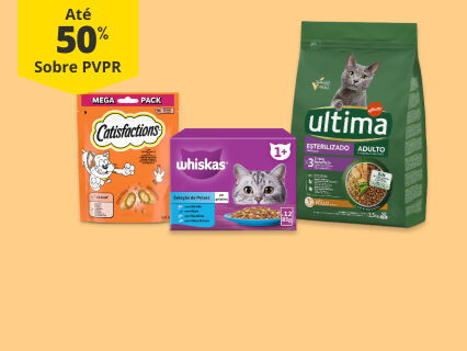 At&eacute; 50% PVPR em produtos para gato