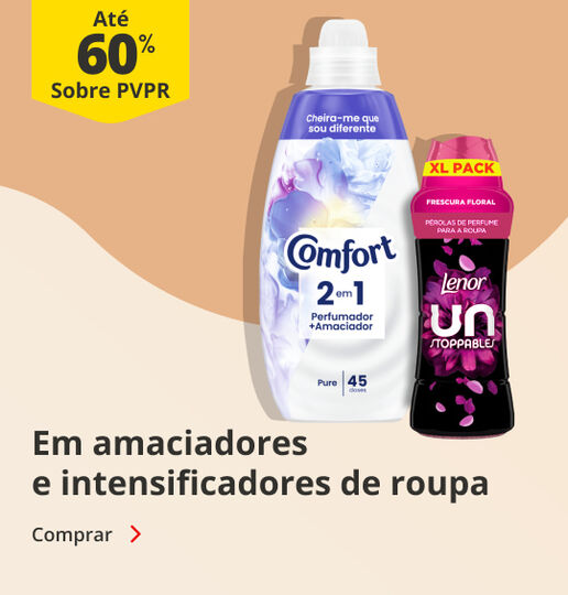 At&eacute; 60%PVPR em amaciadores e intensificadores de roupa