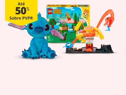 At&eacute; 50% PVPR em centenas de brinquedos