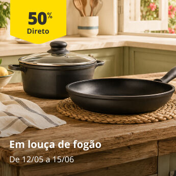 At&eacute; 50% desconto Em lou&ccedil;a de fog&atilde;o