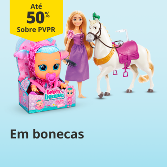At&eacute; 50% em bonecas