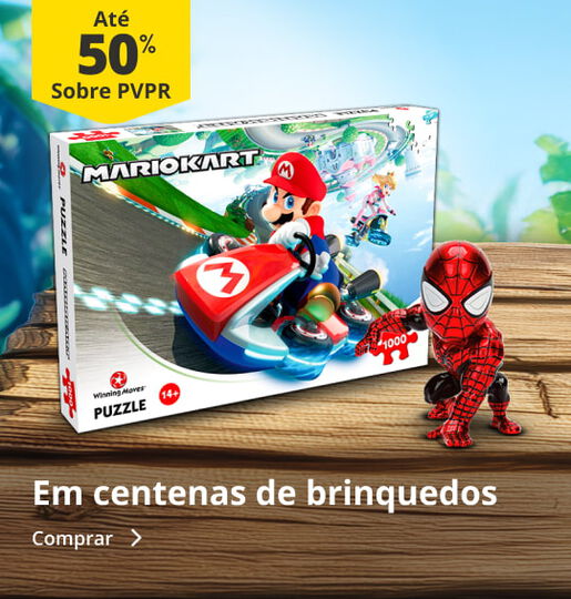 Até 50% PVPR em centenas de brinquedos