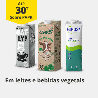 At&eacute; 30% PVPR em Leites e Bebidas Vegetais