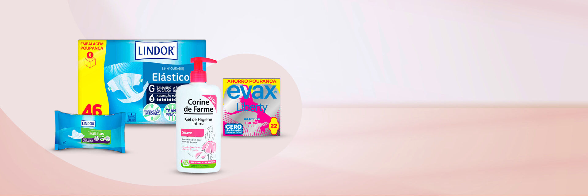 Proteção máxima na sua Higiene Íntima  Até 50% numa seleção de produtos para o seu bem estar