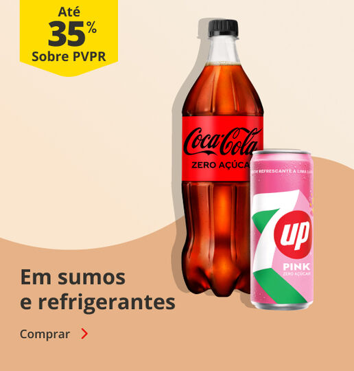 At&eacute; 35% PVPR em Sumos e Refrigerantes