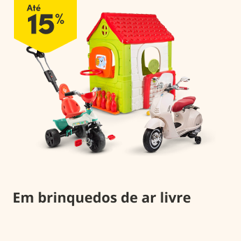 15% em brinquedos de ar livre