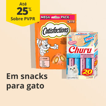At&eacute; 25% PVPR em Snacks para gato