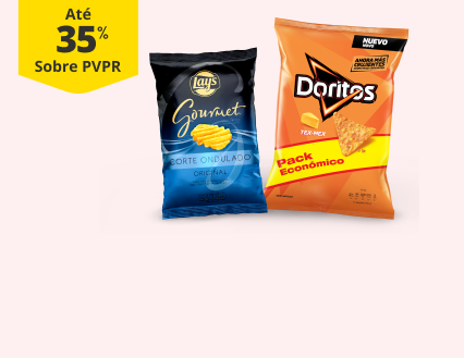 At&eacute; 35% PVPR em Snacks e Batatas Fritas