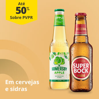 At&eacute; 50% PVPR em Cervejas e Sidras