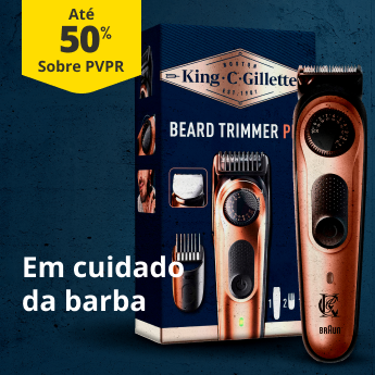 At&eacute; 50% sobre PVPR em cuidado da barba