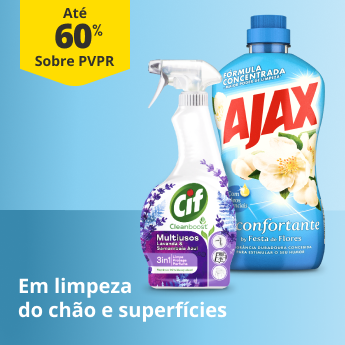At&eacute; 60% em Limpeza de ch&atilde;o e superf&iacute;cies