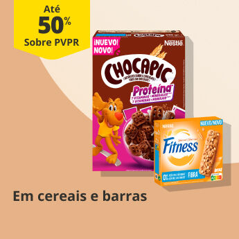 At&eacute; 50% PVPR em Cereais e Barras