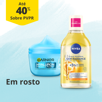 At&eacute; 40% sobre PVPR em rosto