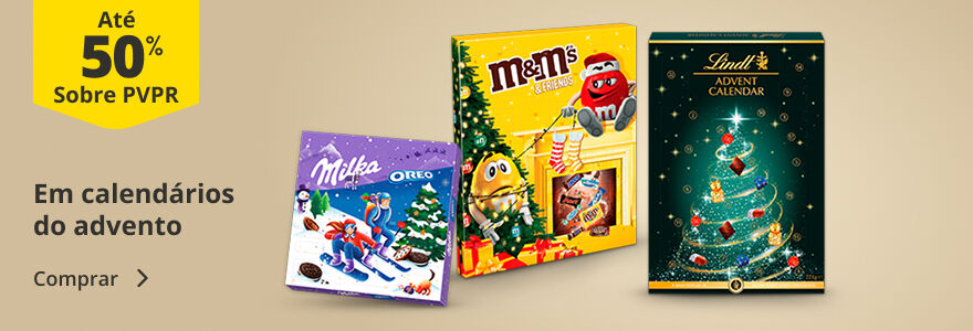 Até 50% PVPR em Calendários do Advento