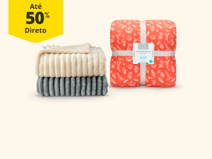 null Até 50% Desconto Direto em Têxteis para o Lar