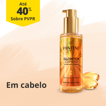 At&eacute; 40% sobre PVPR em cabelo 