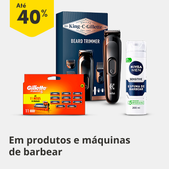 Até 40% em produtos e máquinas de barbear