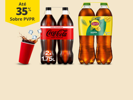 Até 35% PVPR em Sumos e Refrigerantes