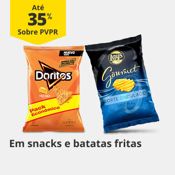 At&eacute; 35% PVPR em Snacks e Batatas Fritas