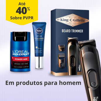 At&eacute; 40% PVPR em Produtos para Homem