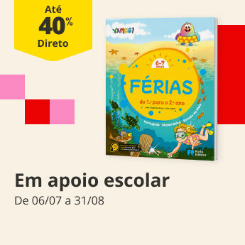 At&eacute; 40% em livros de Apoio Escolar F&eacute;rias