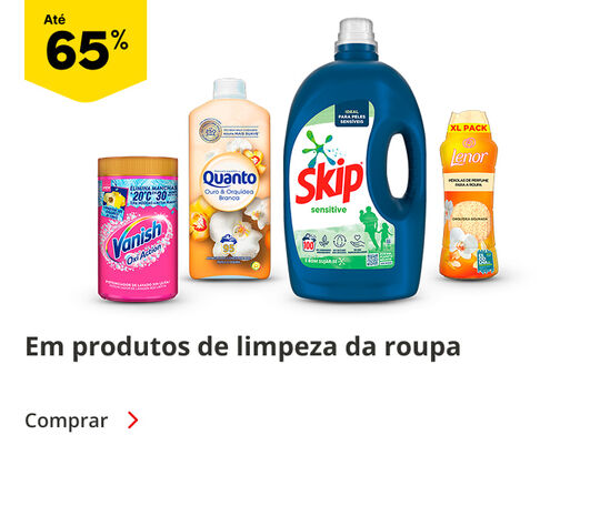 Até 65% em produtos de limpeza da roupa