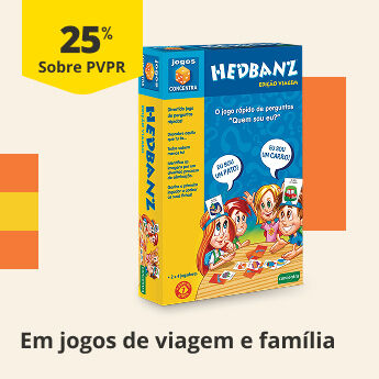25% sobre PVP Recomendado em jogos de viagem e fam&iacute;lia