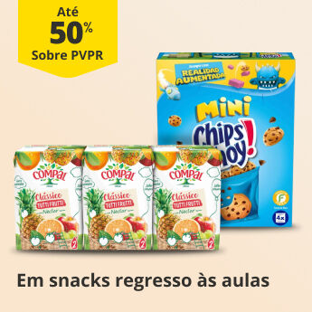 At&eacute; 50% PVPR em Snacks Regresso &agrave;s Aulas