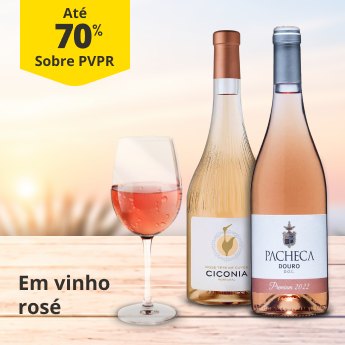 At&eacute; 70% sobre PVPR em Vinho Ros&eacute;