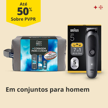 Até 50% PVPR em Conjuntos para Homem