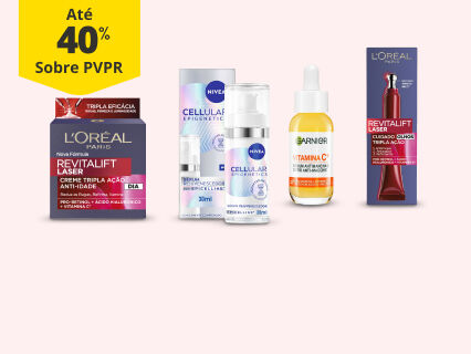 null Até 40% PVPR em serúns e cremes de rosto