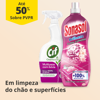 At&eacute; 50% PVPR em Limpeza do Ch&atilde;o e Superf&iacute;cies