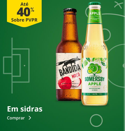 At&eacute; 40% sobre PVP Recomendado em Sidras