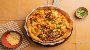 Receita Quiche de Frango e Cogumelos