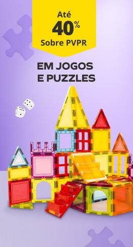 At&eacute; 40% PVPR em jogos e puzzles