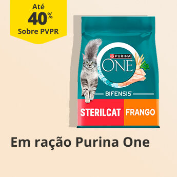 At&eacute; 40% PVPR em alimenta&ccedil;&atilde;o Purina One para c&atilde;es e gatos