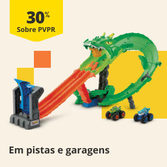 30% PVPR Em pistas e garagens de brincar