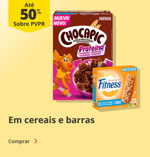 At&eacute; 50% PVPR em Cereais e Barras