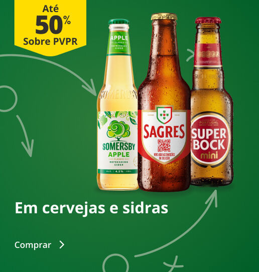 At&eacute; 50% PVPR em Cervejas e Sidras