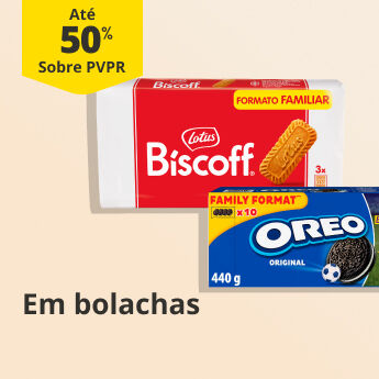 At&eacute; 50% PVPR em Bolachas 