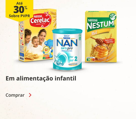 Até 30% sobre PVP Recomendado em Alimentação Infantil. Comprar 