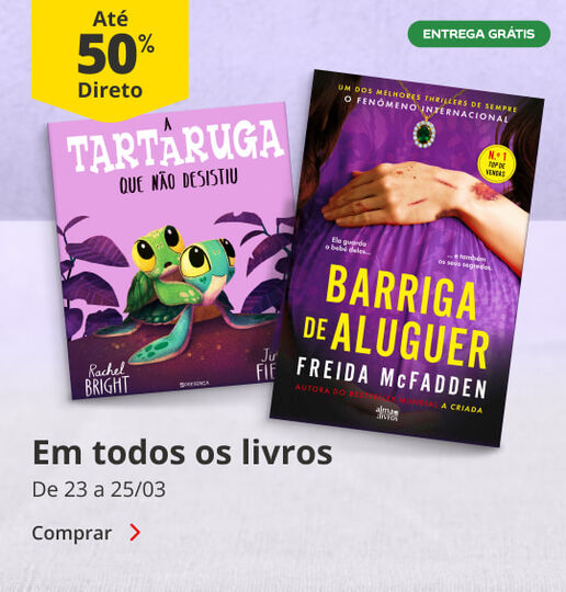 At&eacute; 50% Desconto Direto em todos os livros. De 23 a 25/03.