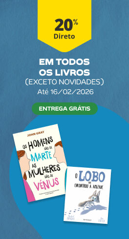 20% Desconto Direto livraria, exceto novidades. At&eacute; 16 de fevereiro