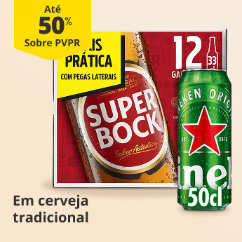 At&eacute; 50% PVPR em Cerveja Tradicional