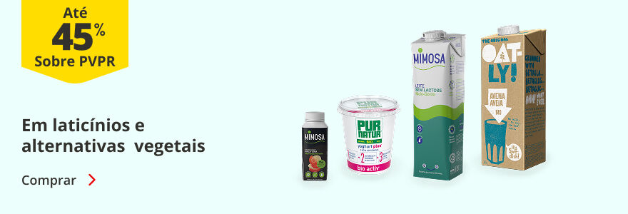 Até 45% sobre pvpr em laticínios e alternativas vegetais. Comprar Até 45% sobre pvpr em laticínios e alternativas vegetais. Comprar