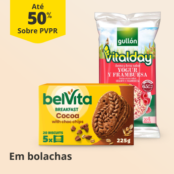At&eacute; 50% PVPR em Bolachas