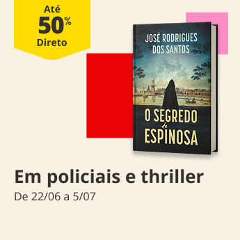 At&eacute; 50% desconto direto em Livros de Policial e Thriller. De 22/06 a 5/07